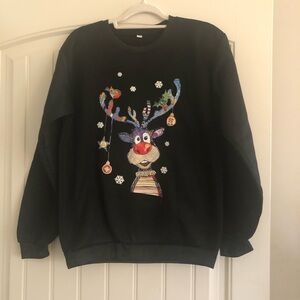 Cute reindeer Christmas sweatshirt